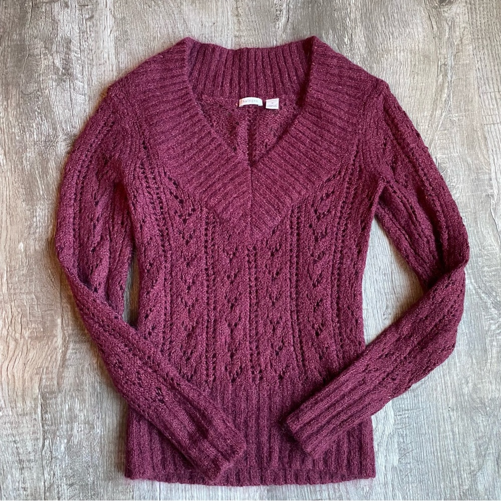 Halogen Wool Blend V-Neck Sweater Size Medium